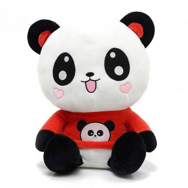 Cute Happy Panda wearing beautiful Red Baby Panda T-shirt